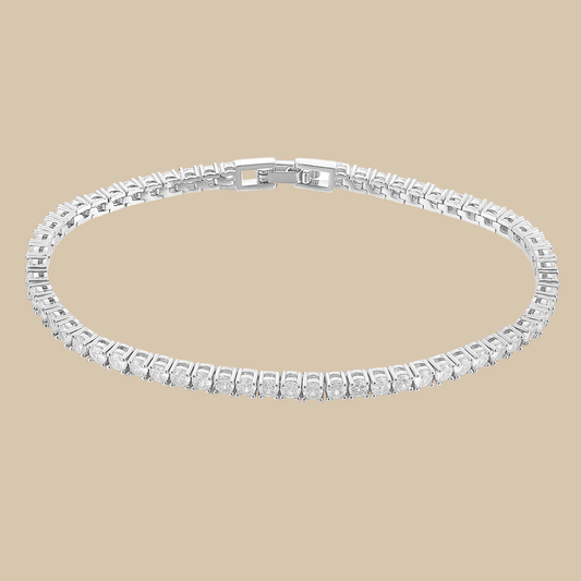 Tennis Bracelet - White Gold Plated