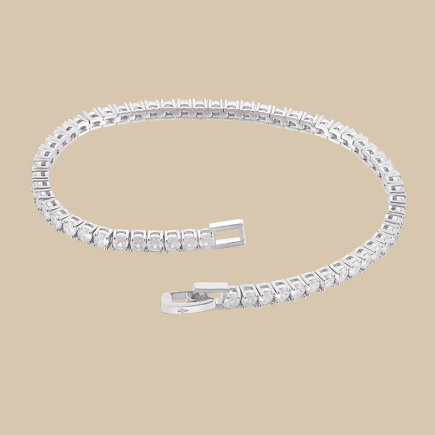 Tennis Bracelet - White Gold Plated