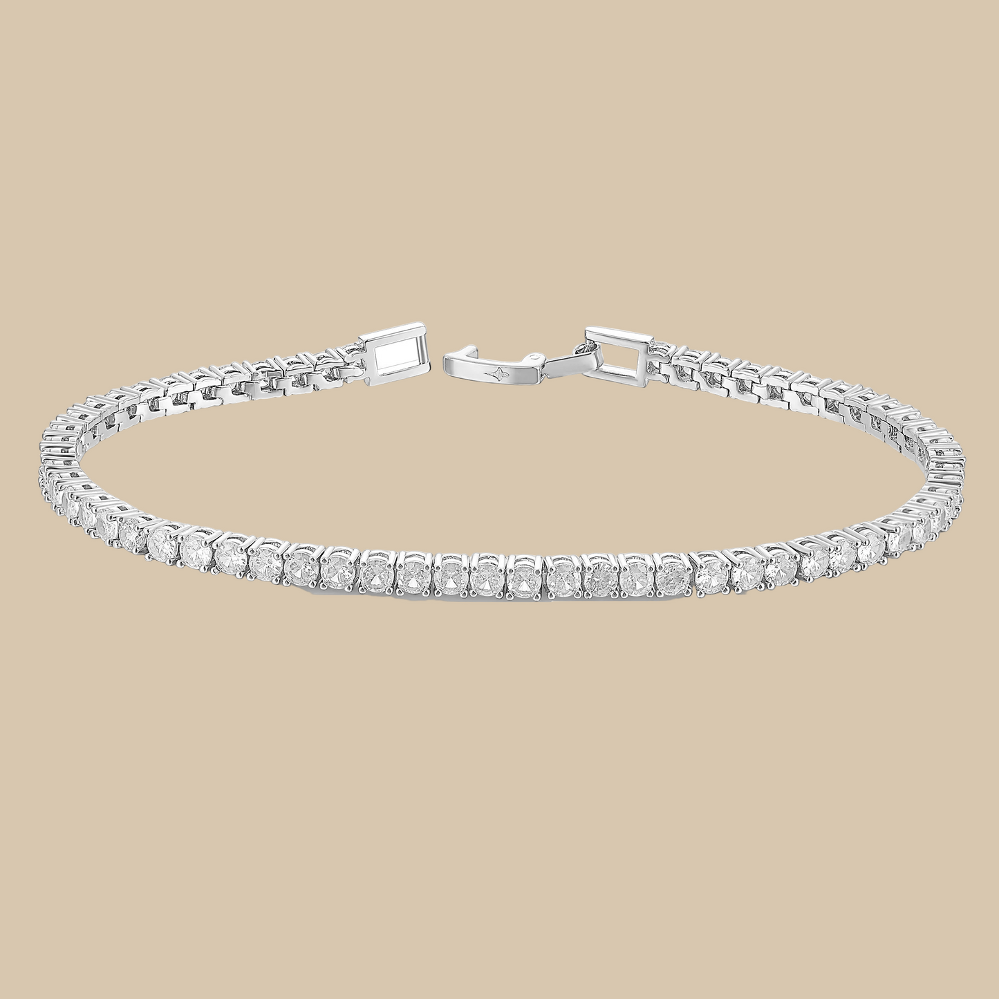 Tennis Bracelet - White Gold Plated