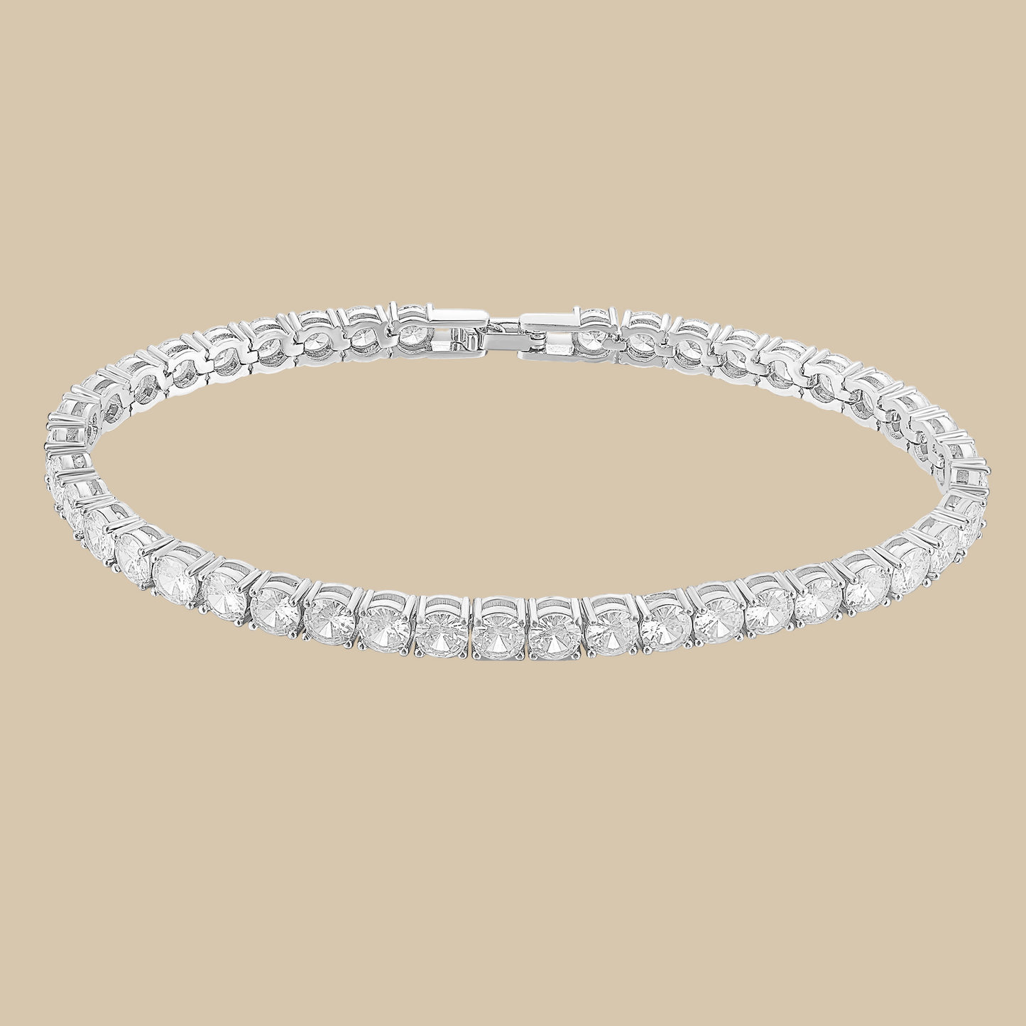 Tennis Bracelet - White Gold Plated