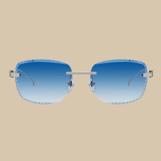 Eyewear Premium Diamond Cut Silver Dark Blue