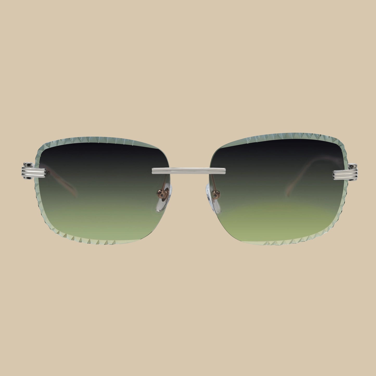 Eyewear Premium Diamond Cut Silver Green