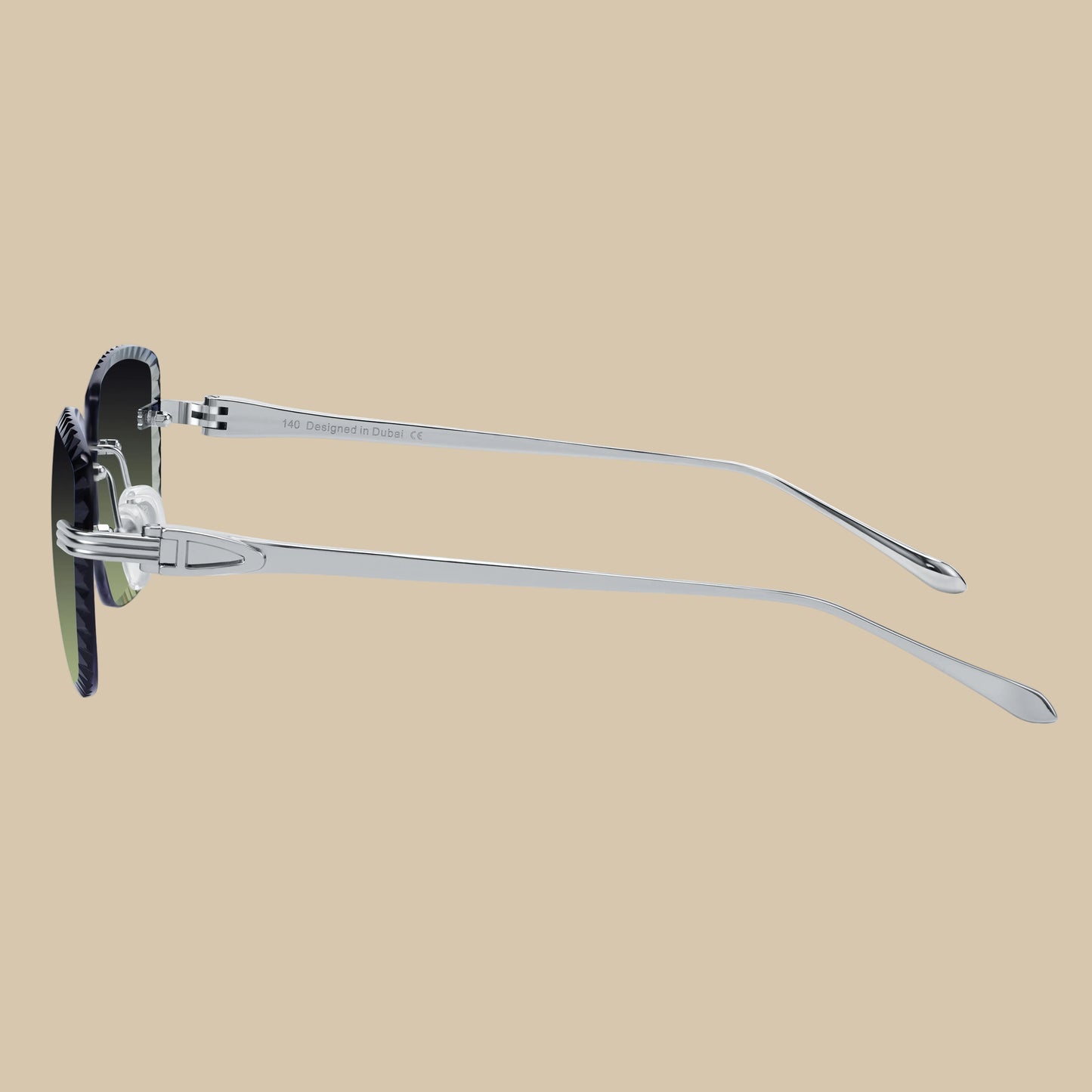 Eyewear Premium Diamond Cut Silver Green