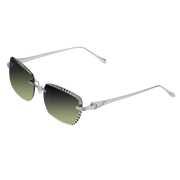 Women's Eyewear Premium Diamond Cut Silver Green