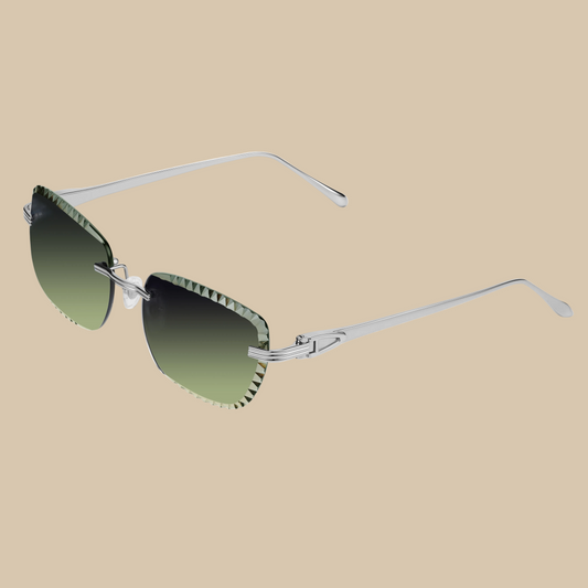 Eyewear Premium Diamond Cut Silver Green
