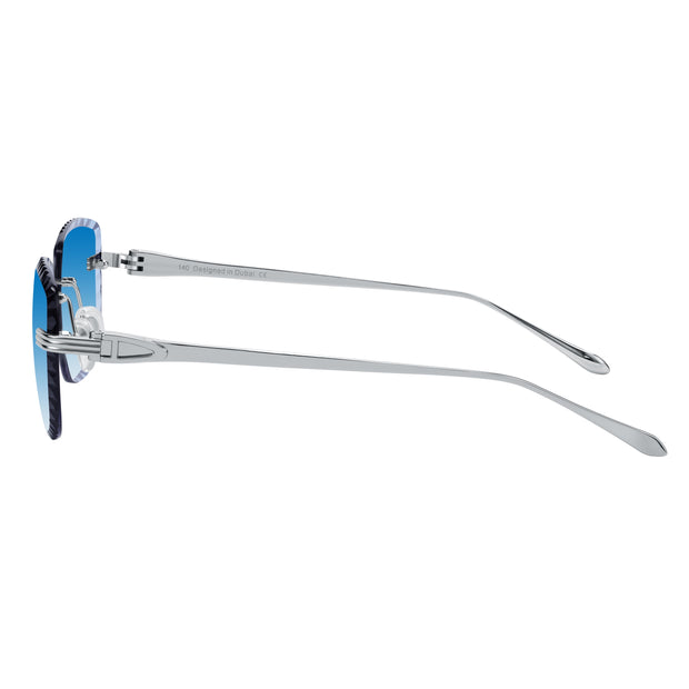 Women's Eyewear Premium Diamond Cut Silver Sky Blue