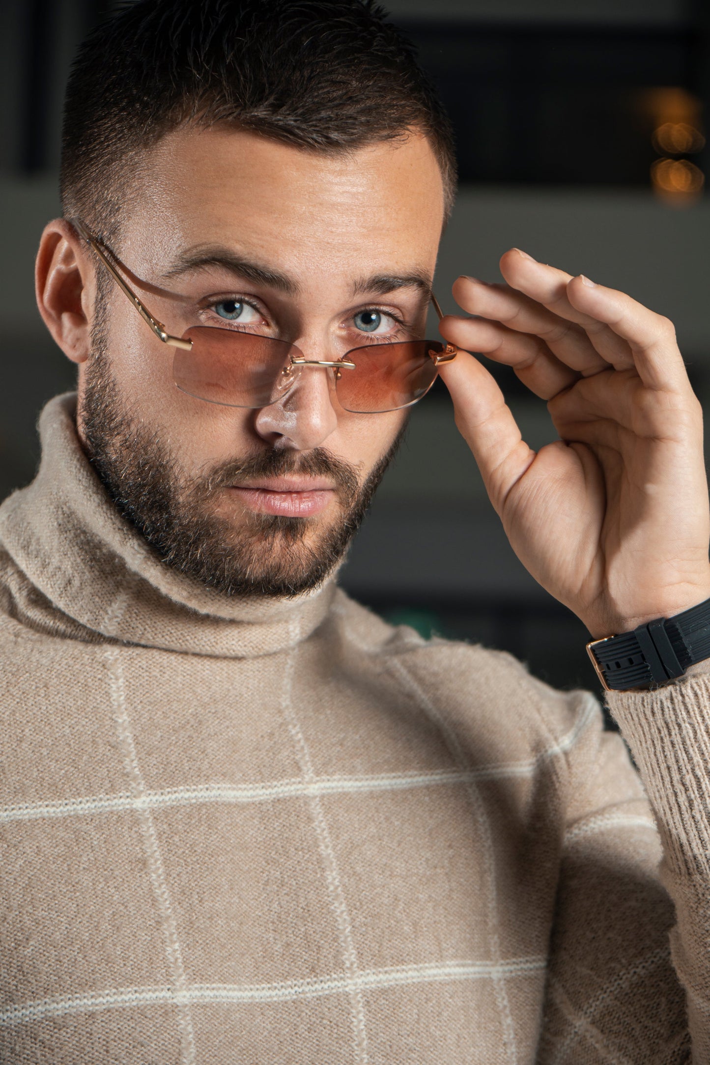 Eyewear Brown gradient  | 9K Gold plated
