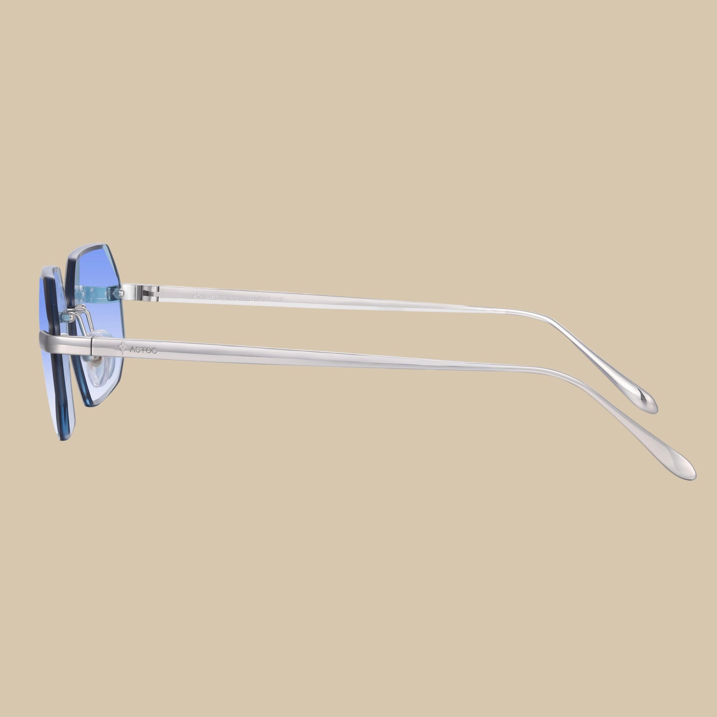 Eyewear Silver Diamond Cut Sky Blue