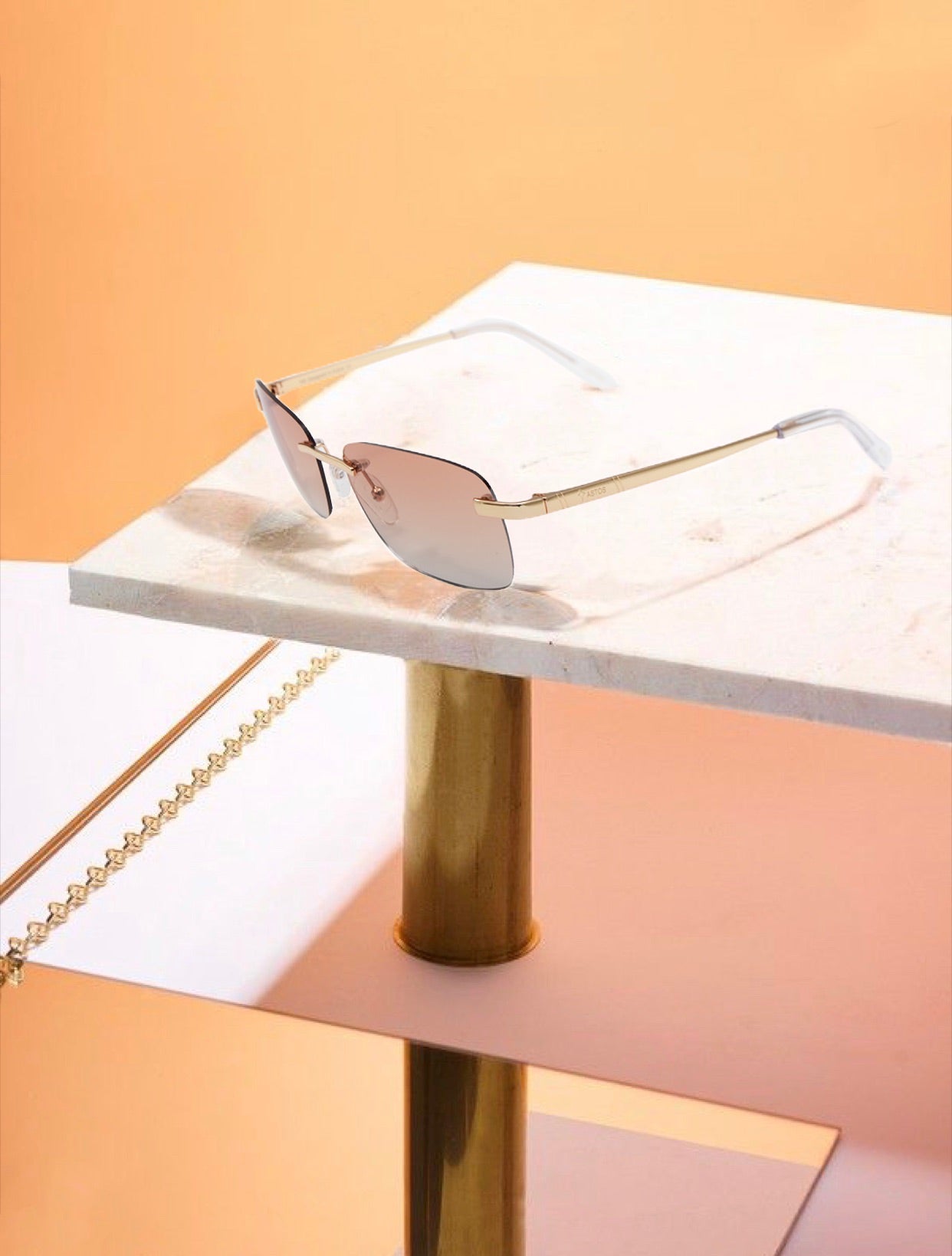 Eyewear Brown gradient  | 9K Gold plated